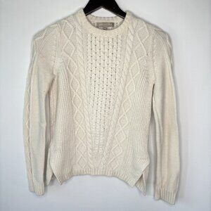 Banana Republic Women's Beige Cable Knit All Day Wear Sweater Size Small